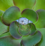 18k white gold c.1920's filigree diamond engagement ring