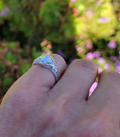 18k white gold c.1920's filigree diamond engagement ring