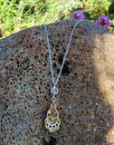 Platinum &18k gold Art Deco sapphire & diamond necklace pendant