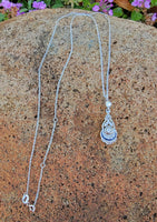 Platinum &18k gold Art Deco sapphire & diamond necklace pendant