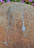 Platinum &18k gold Art Deco sapphire & diamond necklace pendant