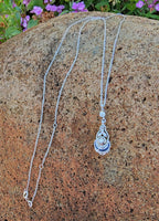 Platinum &18k gold Art Deco sapphire & diamond necklace pendant