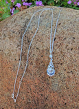 Platinum &18k gold Art Deco sapphire & diamond necklace pendant