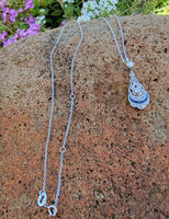 Platinum &18k gold Art Deco sapphire & diamond necklace pendant