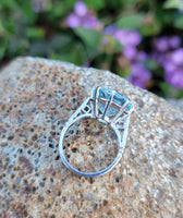 Platinum Aquamarine & Diamond estate Ring