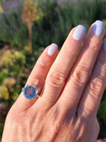 Platinum Aquamarine & Diamond estate Ring