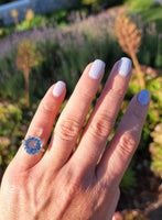 Platinum Aquamarine & Diamond estate Ring
