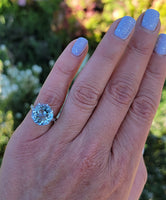 Platinum Aquamarine & Diamond estate Ring