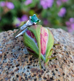 platinum Emerald & Diamond estate ring