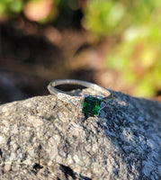 platinum Emerald & Diamond estate ring