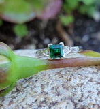 platinum Emerald & Diamond estate ring