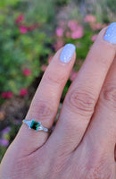 platinum Emerald & Diamond estate ring