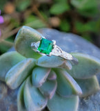 platinum Emerald & Diamond estate ring