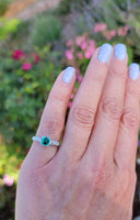Platinum Emerald & Diamond estate ring