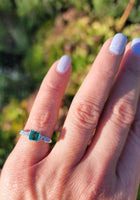 platinum Emerald & Diamond estate ring