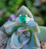 platinum Emerald & Diamond estate ring