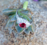 Platinum c.1920's Art Deco Burma Ruby & Diamond Ring