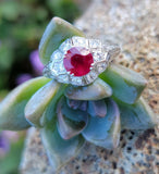 Platinum c.1920's Art Deco Burma Ruby & Diamond Ring