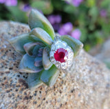 Platinum c.1920's Art Deco Burma Ruby & Diamond Ring