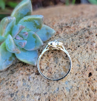 Plat & 18k gold two tone diamonds Deco c.1910 -1920's filigree Ring