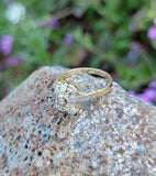 Plat & 18k gold two tone diamonds Deco c.1910 -1920's filigree Ring
