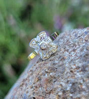 Plat & 18k gold two tone diamonds Deco c.1910 -1920's filigree Ring