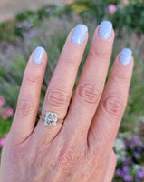 Plat & 18k gold two tone diamonds Deco c.1910 -1920's filigree Ring