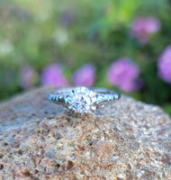 Platinum solitaire diamond estate ring - apx .35ct