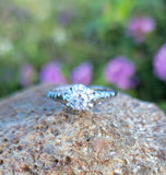 Platinum solitaire diamond estate ring - apx .35ct