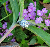 Platinum solitaire diamond estate ring - apx .35ct