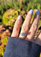 platinum Aquamarine & Diamond estate ring