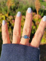 platinum Aquamarine & Diamond estate ring