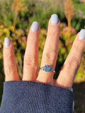 platinum Aquamarine & Diamond estate ring