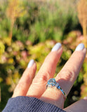 platinum Aquamarine & Diamond estate ring