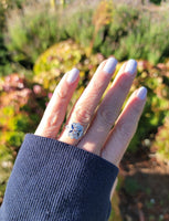 18k gold two tone Deco estate Sapphire & Diamond Ring