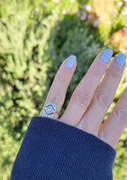 platinum & 18k gold two tone Deco estate Sapphire & Diamond Ring