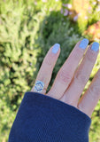 platinum & 18k gold two tone Deco estate Sapphire & Diamond Ring