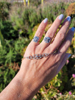 18k gold two tone Deco estate Sapphire & Diamond Ring