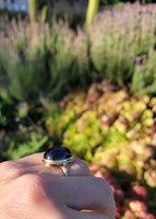 14k gold cabochon garnet estate ring