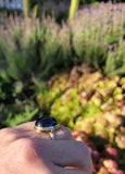 14k gold cabochon garnet estate ring