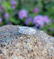 platinum 5 diamond estate band ring - apx .26ct tw