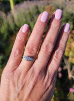 platinum 5 diamond estate band ring - apx .26ct tw