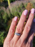 platinum 5 diamond estate band ring - apx .26ct tw