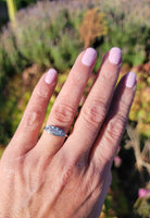 platinum 5 diamond estate band ring - apx .26ct tw