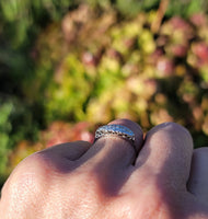 platinum 5 diamond estate band ring - apx .26ct tw