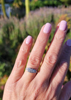 platinum 5 diamond estate band ring - apx .26ct tw