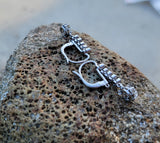 platinum old cut diamond lever back earrings c.1920's-1930's