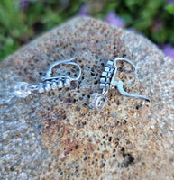 platinum old cut diamond lever back earrings c.1920's-1930's