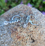 platinum old cut diamond lever back earrings c.1920's-1930's