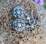 14k white gold Art Deco diamond antique earrings